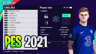 CHELSEA Players Ratings amp Faces  PES 2021 [upl. by Hgielac251]