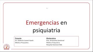 EMERGENCIAS PSIQUIATRICAS [upl. by Kreis6]