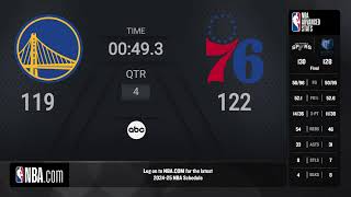 Golden State Warriors  Philadelphia 76ers  NBA on ABC Live Scoreboard [upl. by Burrow]