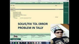 TALLY  FIX TDL ERROR  Tally GST TDL ERROR T0001 Could not find the file [upl. by Jessamine444]