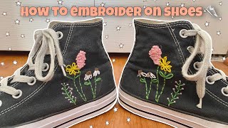 How to Embroider on Converse Shoes  Step by Step [upl. by Elynad]