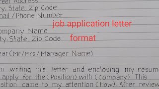 JOB APPLICATION LETTER FORMAT  EXAMPLE [upl. by Irianat]