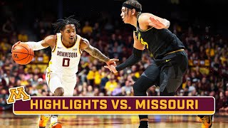 Missouri at Minnesota  Highlights  Big Ten Mens Basketball  Nov 16 2023 [upl. by Nnylcaj]