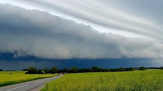 Storm Chasers Capture Amazing Shelf Cloud In Denmark [upl. by Ivanna895]