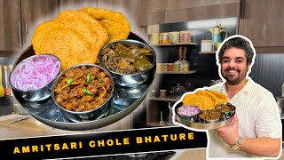 Amritsari Chole Bhature Recipe  How To Make Bhature At Home  Street Food [upl. by Janenna]