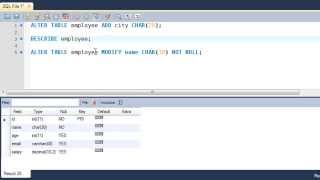 SQL Tutorial  55 The ALTER TABLE Command [upl. by Aikan]