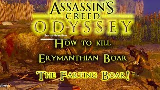 How to kill a farting boar the Erymanthian Boar in assassins creed odyssey  2160p [upl. by Zennas]