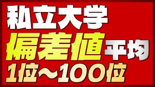 【全学部 平均偏差値】私立大学偏差値ランキングTOP100 全学部 平均偏差値【2023年 最新版】 [upl. by Natiha]