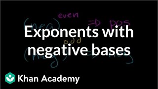 Exponents with negative bases  7th grade  Khan Academy [upl. by Esilehc]