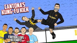 💥ERIC CANTONA KUNGFU KICK CHALLENGE💥 Footballers Attempt Frontmen 76 [upl. by Melc]