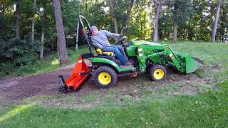 John Deere 1025r Landpride soil pulverizer SP 2060  84 [upl. by Trautman]