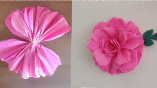 DIY How to make giant Crepe paper flower for room decoration Flor de Papel CrepeomPaperSai Arts [upl. by Aivatnuhs]