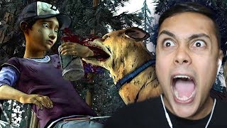 CLEMENTINE GETS ATTACKED BY A DOG The Walking Dead Season 2 [upl. by Hermy497]