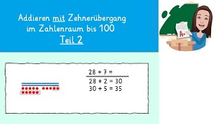 Lernvideo Addieren mit Zehnerübergang Teil 2 [upl. by Eekram]