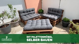 DIY Palettenmöbel selber bauen  einfach erklärt  inkl Material amp Werkzeugliste [upl. by Ahsinotna72]