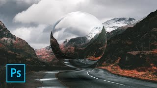 Photoshop Tutorial Surreal Glass Sphere Floating Within a Landscape [upl. by Gene]