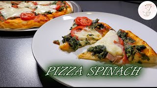 THE BEST SPINACH PIZZA 🍕 Recipe 😋😍 SZYBKI SPOSÓB  PIZZA ZE SZPINAKIEM  CreEATable Polas Kitchen [upl. by Ninerb]