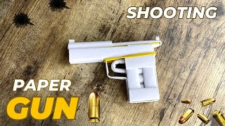 SHOOTING GUN PAPER TUTORIAL ORIGAMI WORLD WEAPON CRAFT  HOW TO MAKE PAPER GUN SHOOTING EASY FOLDING [upl. by Georgina]