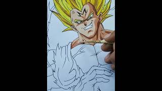 Drawing Majin Vegeta in 3 Steps 🔥 Dragon Ball Z Art [upl. by Esele]