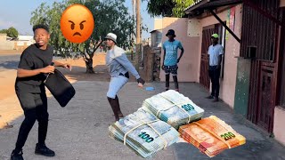 DROPPING R100000 CASH PRANK IN THE HOOD 😱😱 [upl. by Healion]