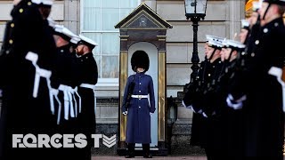 Why The Royal Navy Went On Guard At Buckingham Palace  Forces TV [upl. by Kiryt]