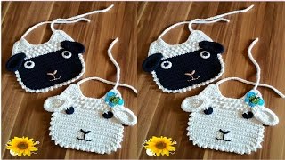 BABEROS TEJIDOS A CROCHET CON DISEÑOS Nº 05 [upl. by Marolda312]