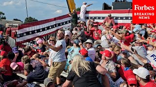 GRAPHIC WARNING New Footage From Inside Trump Rally Shows Audience Response To Shooting [upl. by Cailly]