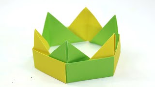 How to make an Origami Crown  Origami Paper Crown  Easy paper Craft  DIY Paper Crown [upl. by Drahsar67]