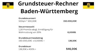 Grundsteuer berechnen 2025 BadenWürttemberg 🏠GrundsteuerRechner BW Feststellung Grundsteuerwert [upl. by Gasperoni]