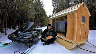 Snowmobile Camper  Winter Sled Shelter  Log Cabin Update Ep 113 [upl. by Zeuqram564]