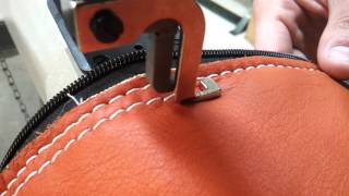 Techsew 5100 Sewing a Leather Bag [upl. by Anaihr766]