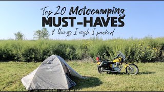 Top 20 Motocamping MustHaves amp Things I Wish I Packed [upl. by Lamraj]