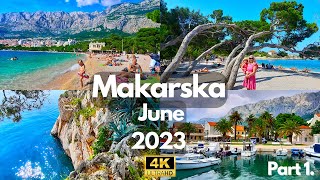 Makarska Dalmatia Croatia 4K UHD Beach and Promenade Summer Walking Tour Part 1 [upl. by Ardnahc615]