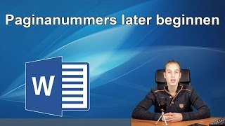 Word Paginanummers later beginnen [upl. by Laspisa]