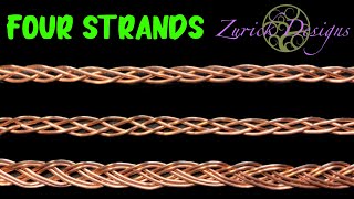 Easy Four Strand Wire Flat Braids Made With Half Round Wire Two Techniques [upl. by Lienaj]