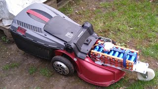 RC lawn mower with hoverboard wheels  Ferngesteuerter Rasenmäher [upl. by Claire471]