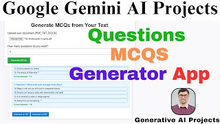 MCQ Generator using Generative AI LLM  Auto Create Questions from Text Files Using Google Gemini [upl. by Liza626]