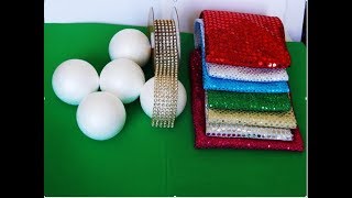 DIY BOLAS DE NAVIDAD CON MUCHO BRILLO  MAKE BRIGHT CHRISTMAS BALLS  Tutorial [upl. by Joey66]