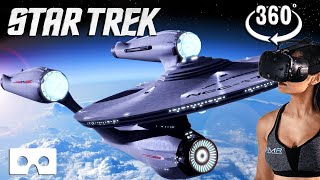 VR 360 Star Trek 2009 Enterprise Fly Over for Virtual Reality [upl. by Eilrebmik]