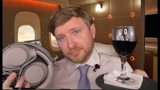 ASMR  First Class Flight Attendant Roleplay Private Suite [upl. by Kravits]