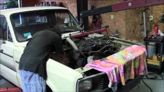 1st gen Mazda B2000 engine removal  Time Lapse [upl. by Nawtna]