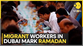 UAE Over 3000 migrant workers gather for free Iftar meal in Dubai  WION [upl. by Zilada]