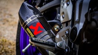 Akrapovic Full Carbon Exhaust for MT07 Sound TestInstall EP 01 [upl. by Alliuqet]