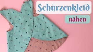 Schürzenkleid  Wickelkleid nähen mit kostenlosem Schnittmuster  Nähanleitung für Anfänger [upl. by Sapphira159]