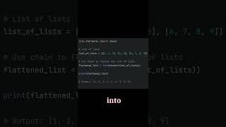 Python Trick Using itertoolschain to Flatten a List of Lists [upl. by Spitzer28]