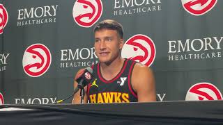 Atlanta Hawks’ Bogdan Bogdanovic 202425 Media Day [upl. by Brenza]