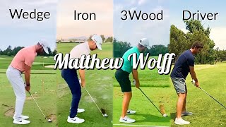 Matthew Wolff Golf Swing 2020  Slow Motion Wedge Iron 3 Wood and Driver Swing [upl. by Arihay228]