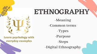 Ethnographic Research नृवंशविज्ञान अनुसंधान  Research Methodology [upl. by Enileuqkcaj400]