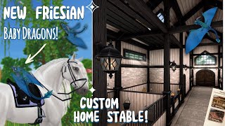 Adopting BABY DRAGONS NEW FRIESIAN and DESIGNING MY STABLE  Star Stable Online [upl. by Ademordna]