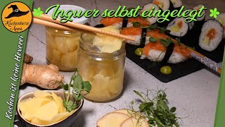 Eingelegten Ingwer  Sushi  Ingwer  einfach selbermachen [upl. by Nyliram813]